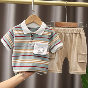 New Summer Kids Clothes Boys Costume Sets Short-Sleeve T-shirt & Shorts Sports Suit Children Clothing Boy Sets 1 2 3 4 Years Old