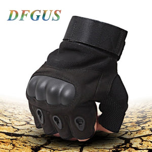 2021 Sale Us Army Men's Tactical Gloves Outdoor Sports Half Finger Military Combat Anti-Slip Carbon Fiber Shell Tactical Gloves