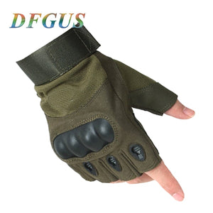 2021 Sale Us Army Men's Tactical Gloves Outdoor Sports Half Finger Military Combat Anti-Slip Carbon Fiber Shell Tactical Gloves