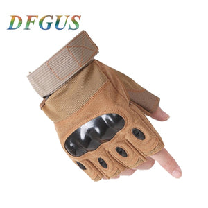 2021 Sale Us Army Men's Tactical Gloves Outdoor Sports Half Finger Military Combat Anti-Slip Carbon Fiber Shell Tactical Gloves